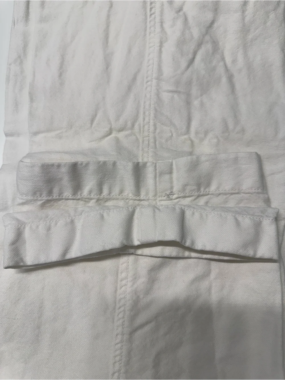Men's White Casual Pants Linen-Cotton blend
